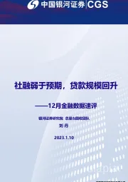 12月金融数据速评：社融弱于预期，贷款规模回升