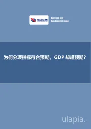 专题报告：为何分项指标符合预期，GDP却超预期？