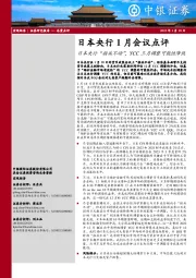 日本央行1月会议点评：日本央行“按兵不动”，YCC三月调整可能性降低