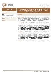 量化经济指数周报：补贴政策退坡下汽车消费增长乏力