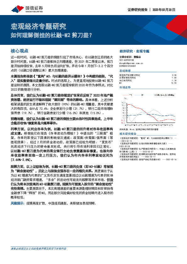 宏观经济专题研究：如何理解倒挂的社融-M2剪刀差？