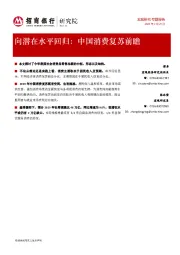 宏观研究·专题报告：向潜在水平回归：中国消费复苏前瞻