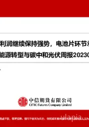能源转型与碳中和光伏周报：硅片利润继续保持强势，电池片环节承压