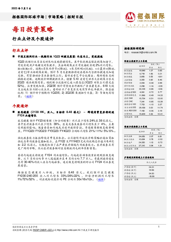 招财日报：每日投资策略：行业点评及个股速评