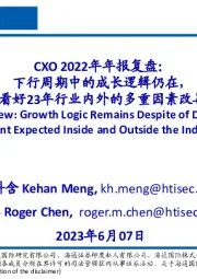 CXO2022年年报复盘：下行周期中的成长逻辑仍在，看好23年行业内外的多重因素改善