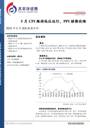 2023年5月通胀数据点评：5月CPI维持低位运行，PPI继续收缩