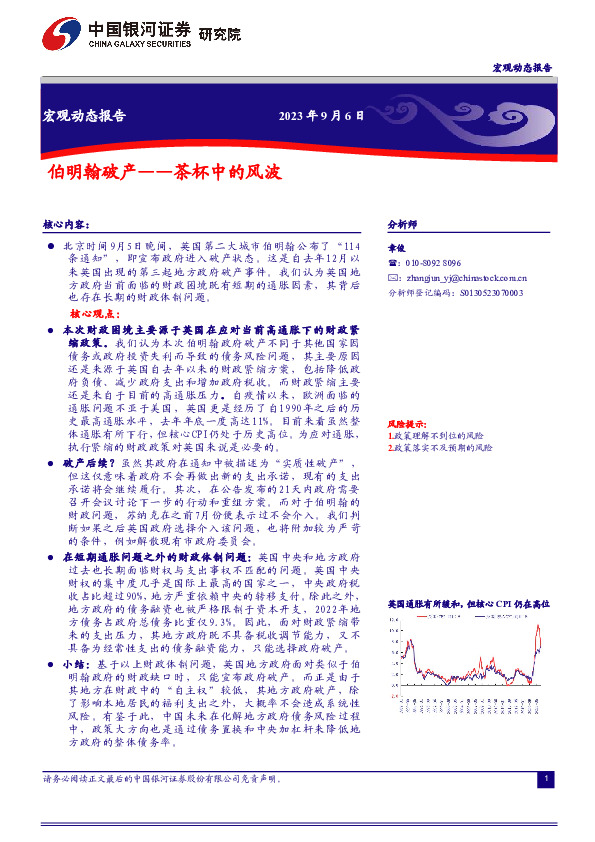 宏观动态报告：伯明翰破产——茶杯中的风波