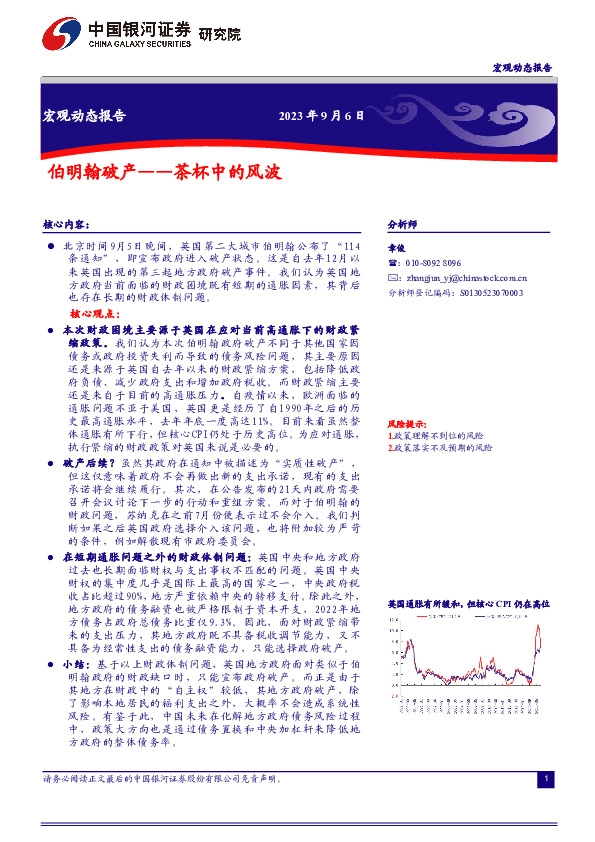 宏观动态报告：伯明翰破产——茶杯中的风波