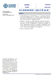 宏观周报：国内高频指标跟踪（2023年第36期）