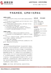 宏观研究周报：市场底部震荡，反弹窗口或将临近