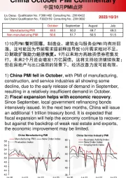 中国10月PMI点评