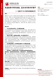 2023年10月份经济数据点评：低基数推升增长数据，基本面仍然利好债市