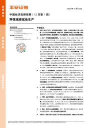 中国经济高频观察（12月第1周）：环保减排扰动生产