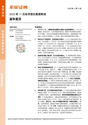 2023年11月经济增长数据解读：温和复苏