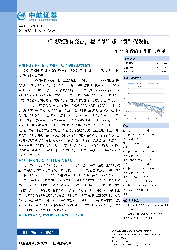 2024年政府工作报告点评：广义财政有亮点，稳“量”求“质”促发展