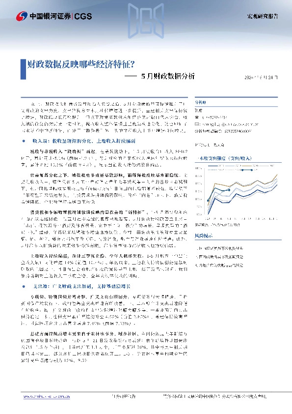 5月财政数据分析：财政数据反映哪些经济特征？