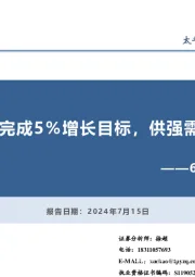 6月经济数据点评：上半年GDP完成5％增长目标，供强需弱格局未变