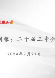 宏观周报：二十届三中全会召开