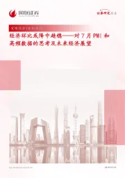 对7月PMI和高频数据的思考及未来经济展望：经济环比或降中趋稳