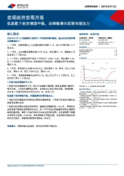 宏观经济宏观月报：低基数下经济增速平稳，后续稳增长政策有望加力