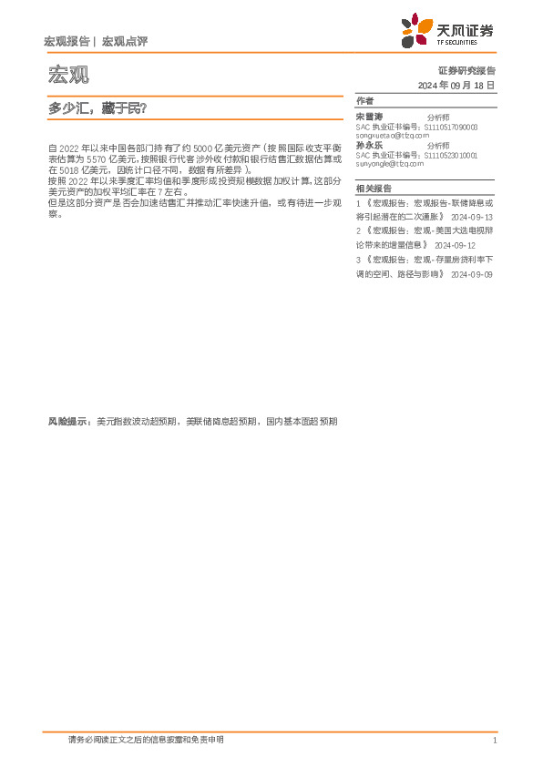 宏观点评：多少汇，藏于民？