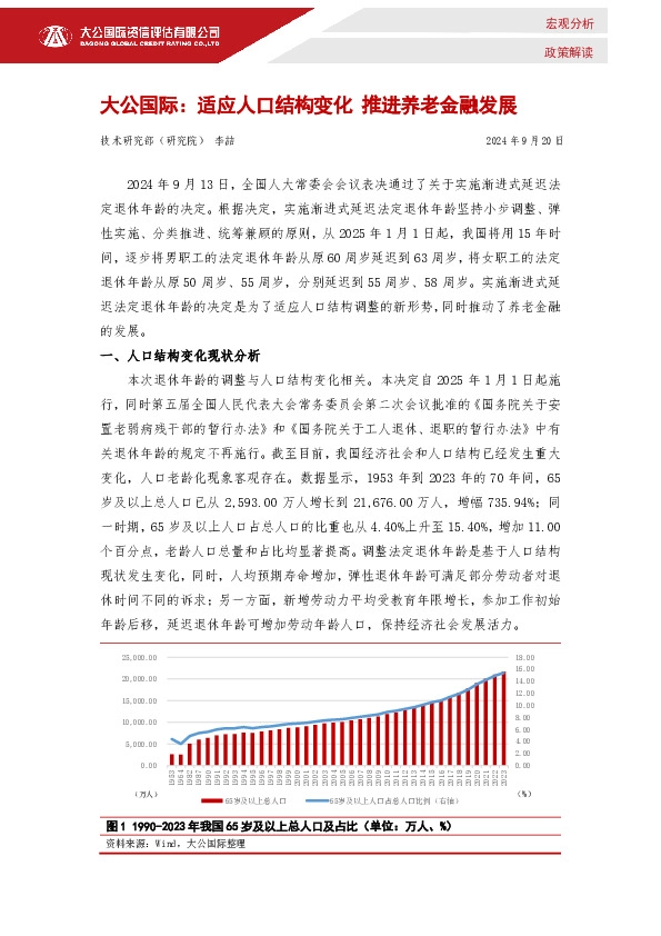 适应人口结构变化 推进养老金融发展