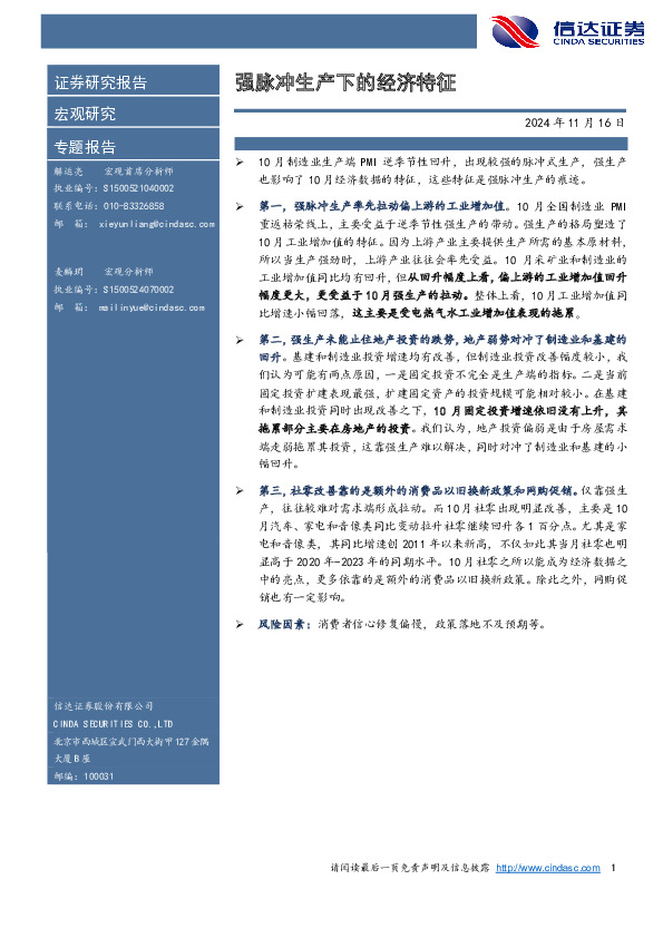 强脉冲生产下的经济特征