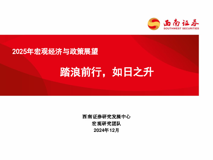 2025年宏观经济与政策展望：踏浪前行，如日之升
