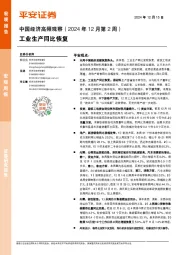 中国经济高频观察（2024年12月第2周）工业生产同比恢复