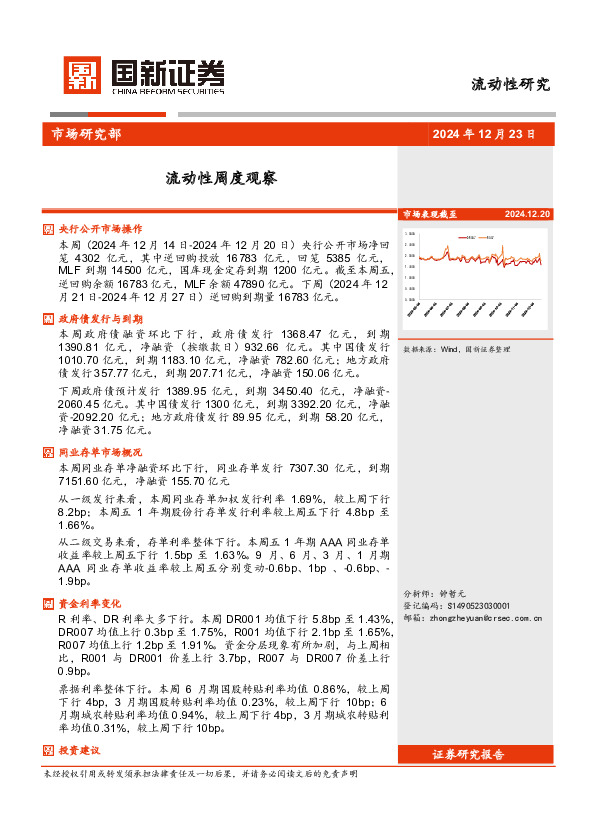 流动性周度观察