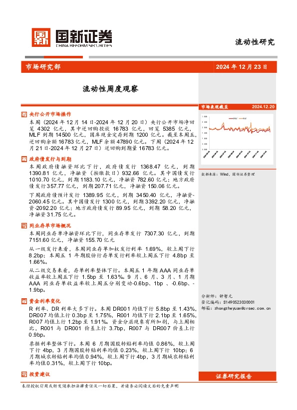 流动性周度观察