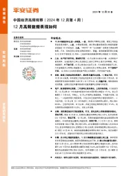 中国经济高频观察（2024年12月第4周）：12月高频数据表现如何