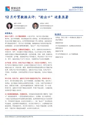 12月外贸数据点评：“抢出口”迹象显著