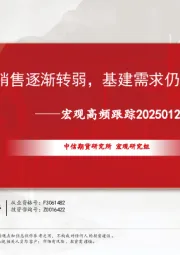 宏观高频跟踪：地产销售逐渐转弱，基建需求仍有韧性