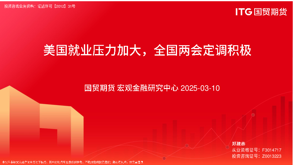 美国就业压力加大，全国两会定调积极