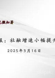 宏观周报：社融增速小幅提升