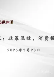 宏观周报：政策显效，消费投资有韧性