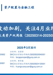 大类资产双周报：科技板块波动加剧，关注4月业绩验证窗口