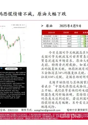 市场快讯：关税再加码恐慌情绪不减，原油大幅下跌