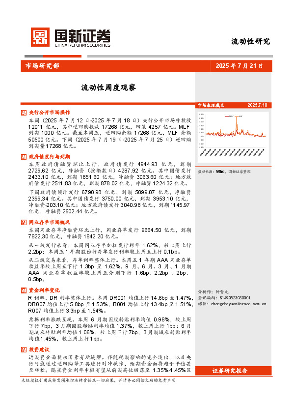 流动性周度观察