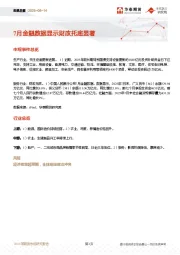 宏观日报：7月金融数据显示财政托底显著
