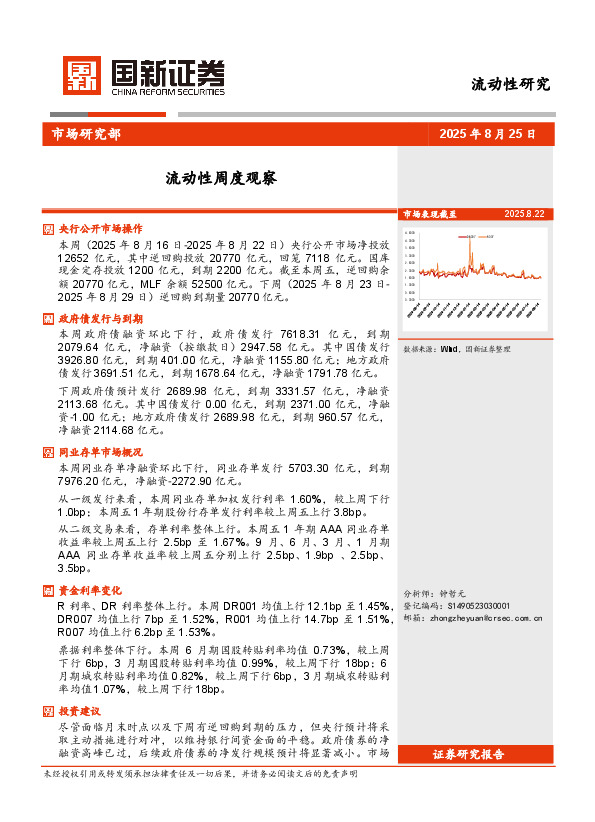 流动性周度观察