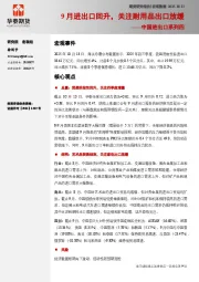 中国进出口系列四：9月进出口回升，关注耐用品出口放缓