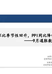 9月通胀数据点评：CPI环比季节性回升，PPI同比降幅收窄