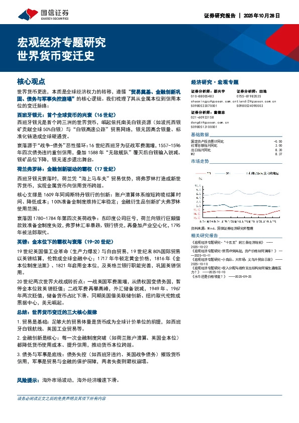 宏观经济专题研究：世界货币变迁史