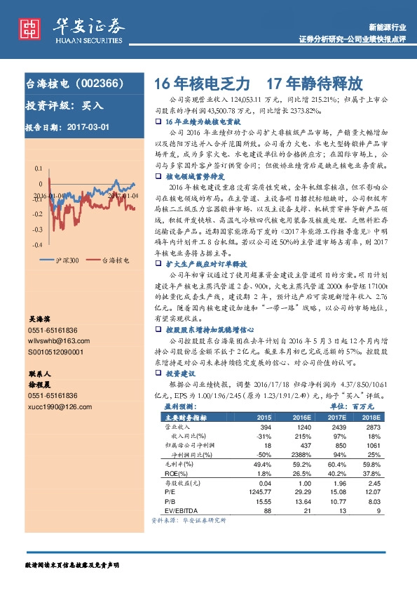 16年核电乏力 17年静待释放
