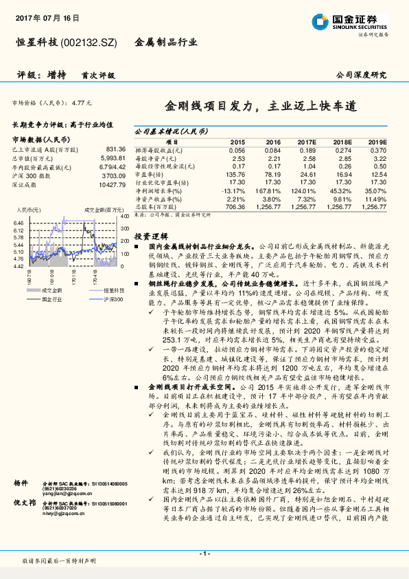 金刚线项目发力，主业迈上快车道
