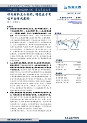 首次覆盖报告：锂电材料龙头标的，将受益于电动车全球化采购