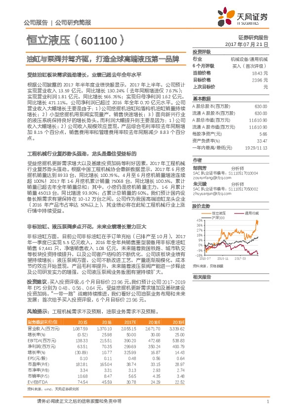 油缸与泵阀并驾齐驱，打造全球高端液压第一品牌