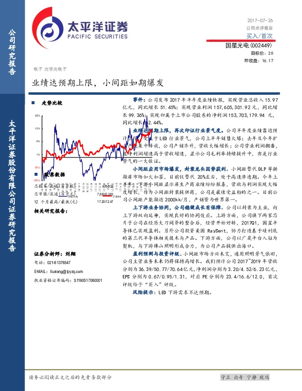 业绩达预期上限，小间距如期爆发